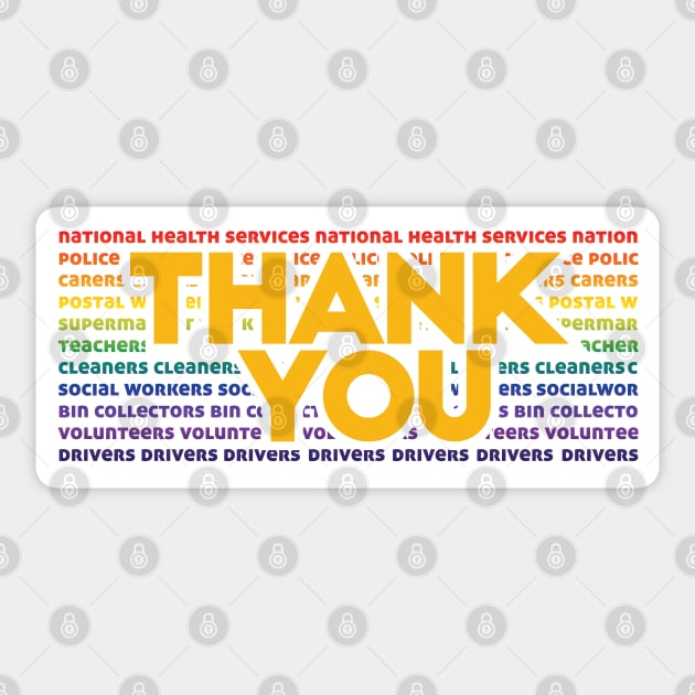 Rainbow Thank you NHS and Frontliners Sticker by Dorothy Designs